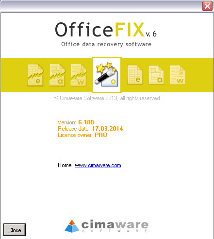 Cimaware OfficeFIX（Office文件恢复工具）截图