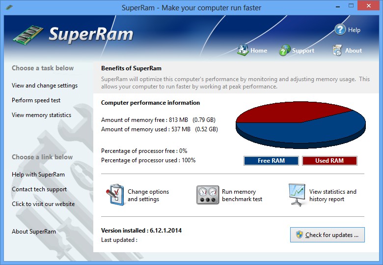 SuperRam（电脑内存释放软件）截图