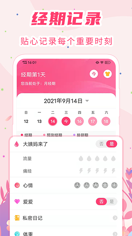 女生经期助手app截图