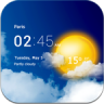 Transparent weather clock app